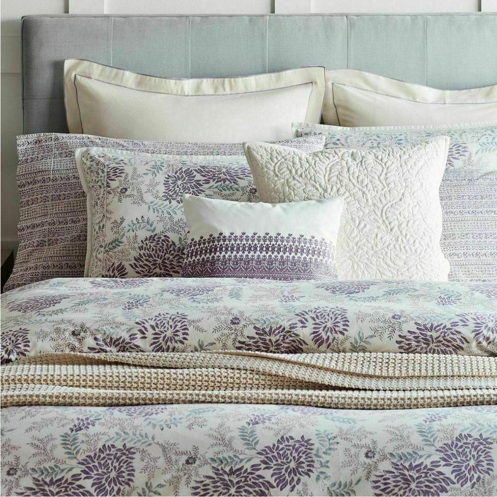 Ralph Lauren Purple and Cream Paisley Duvet Cover